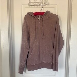 Lululemon purple oversized zip front stretch terry hoodie